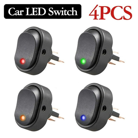 12V 30A Heavy Duty Red Led Off/On Rocker Toggle Switch Car Motor Boat Pack Of 4