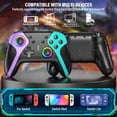 thumbnail image 2 of Wireless Switch Pro Controller Compatible with Switch / Switch Lite / Switch OLED / PC,Consloe 6-Axis Turbo Dual Vibration,Programmable with back buttons,Black (Purple + Green), 2 of 10