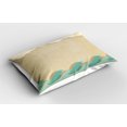 thumbnail image 2 of Ambesonne Ocean Pillow Sham 2 Pack, Grunge Old, 26"x20", Sand Brown Seafoam Cream, 2 of 3