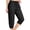 Black #075, variant on Capris for Women Quick Dry Elastic Waist Straight Leg with 6 Pockets Lightweight Casual Summer Hiking Pants, 2XL