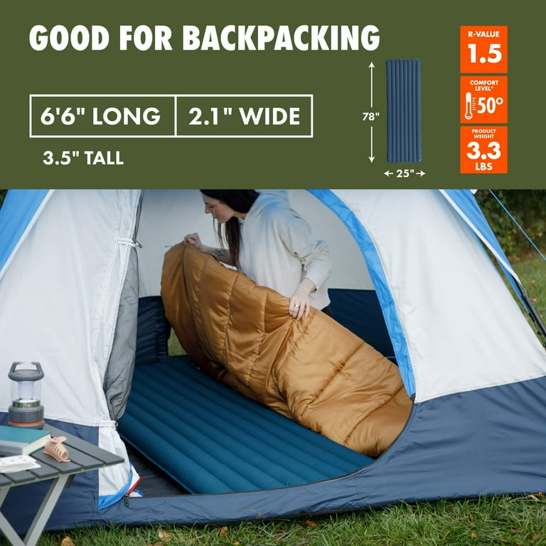Ozark Trail Adult Inflatable Camp Sleeping Pad - Blue, Size