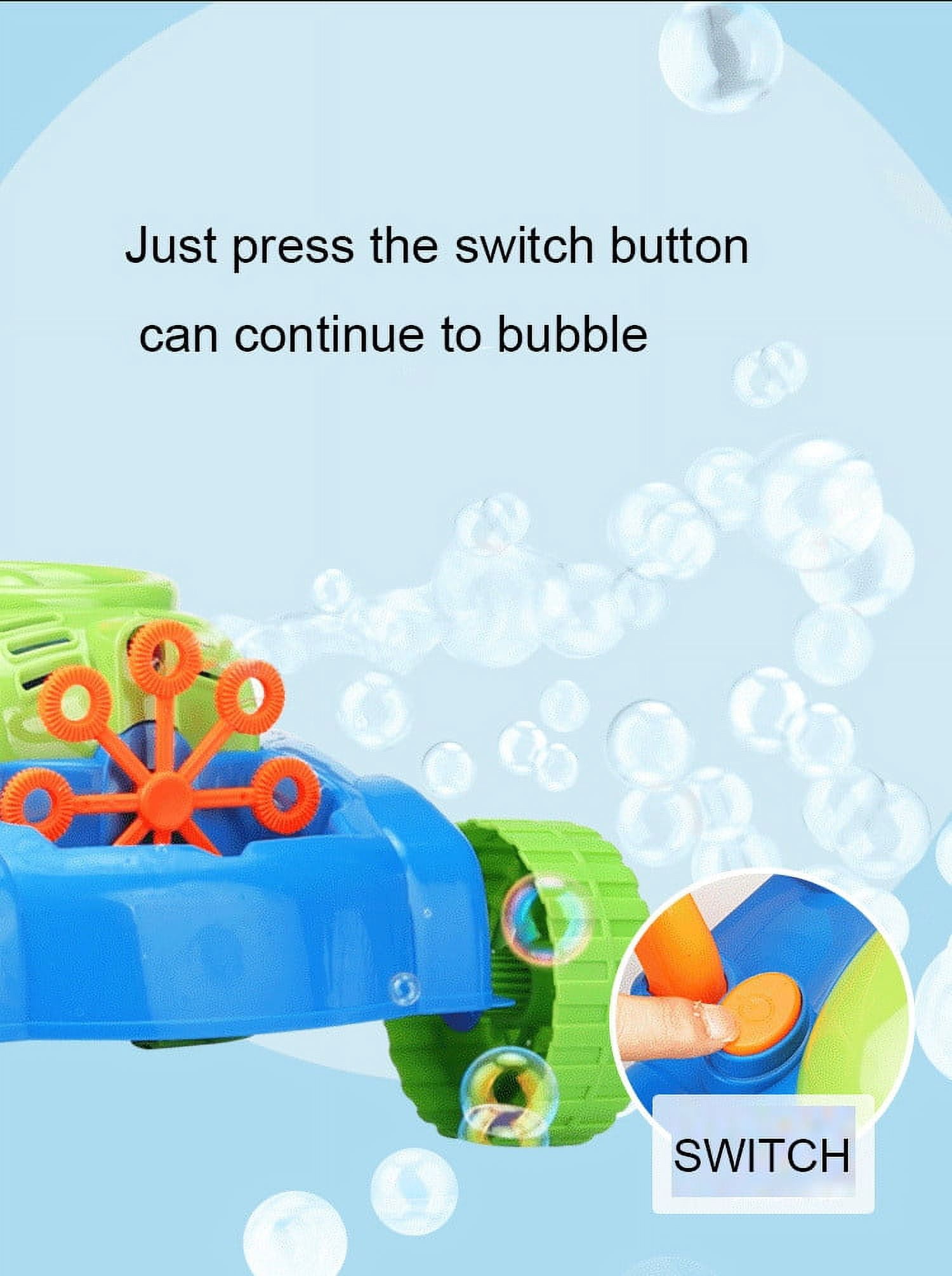 New Kids Auto Spillproof Blowing Mower Outdoor Garden Toy, Bubble Lawn Mower - Outside Push Lawnmower Bubble Blower Machine for Toddlers - Walk Behind Outdoor Activity for Kids