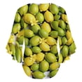 thumbnail image 6 of Lemons And Limes On Checkered Background Women's V-Neck Blouse With 3/4 Ruffled Bell Sleeves Casual Top Ladies Blouses, 6 of 7