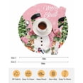 thumbnail image 6 of 13 Inch Round Placemats Set of 4, Christmas Snowman Non Slip Heat Insulation PP Table Mats, Pink Xmas Tree Elk Gifts Snowflake Washable Place Mats for Kitchen Dining Party Table Decor, 6 of 7
