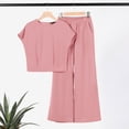 thumbnail image 4 of ZANZEA Womens Short Sleeve Tops T-shirt Elastic Waist Wide Leg Long Pants Trousers 2PCS Casual Sets Outfits, 4 of 4