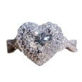 thumbnail image 2 of Rings for Women Plated Zircon Stone Ring, Luxury Micro Inlaid Heart-Shaped Simulation Diamond Ring, Engagement Wedding Band Ring for Women Size 7 Valentine's Day Gifts, 2 of 8