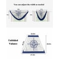 thumbnail image 6 of Waterfall Valances for Windows, Blue Compass Nautical Kitchen Sheer Valance Curtains, Coastal Abstract Art Retro Rod Pocket Elegant Swag Valances for Living Room Bedroom, 47.2"x38.5", 3 Panel, 6 of 8