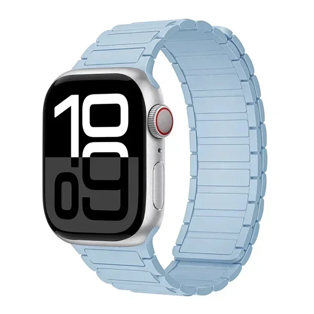 Correa magnética para Apple Watch Band 45mm 42 mm 40mm 46mm 41mm 44mm 38 pulsera de silicona iWatch Series 8 6 7 Se 9 10 Ultra 2 49mm