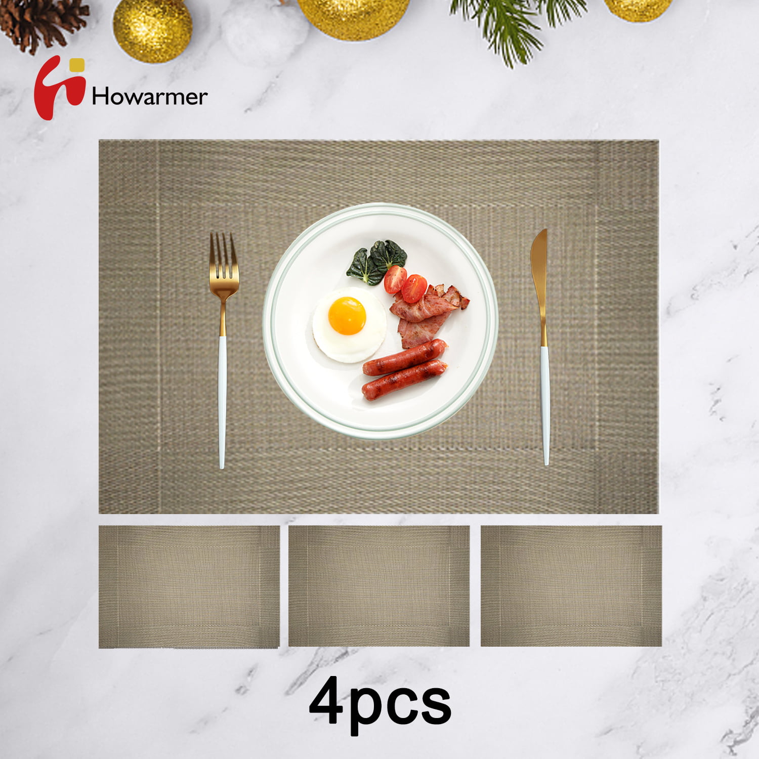 Placemats Set of 4 Forest Table Mats 4PCS for Dining Table Tree Durable Linen Placemats Heat Resistant Non-Slip Dining Table Mats for Family Kitchen Restaurant 