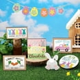 thumbnail image 6 of IUAMXWU 1 Set Spring Tiered Tray Decor Wooden Table Signs Gnome Block Wood Table Centerpieces with Holder for Spring Home Holiday Decoration, Rustic spring tiered tray ornaments, 6 of 9