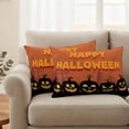 thumbnail image 2 of Orange Black Halloween Outdoor Waterproof Pillow Covers, Pumpkins Web Decorative Rectangle Throw Pillowcase Sofa Cushion Sham for Patio/Couch/Chair, 20"x12" 2 Pack, 2 of 8