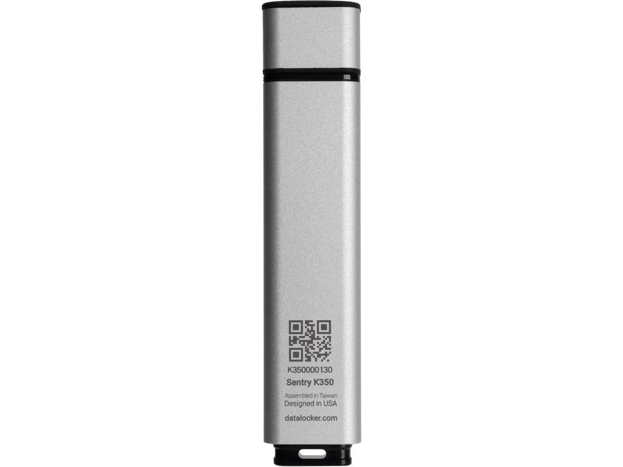 DataLocker Sentry K350 512GB USB 3.2 (Gen 1) Type A Flash Drive - 512 GB - USB 3.1 (Gen 1) Type A, USB 2.0 Type A - 300 MB/s Read Speed - 200 MB/s Write Speed - 256-bit AES - 3 Year Warranty - TAA ...