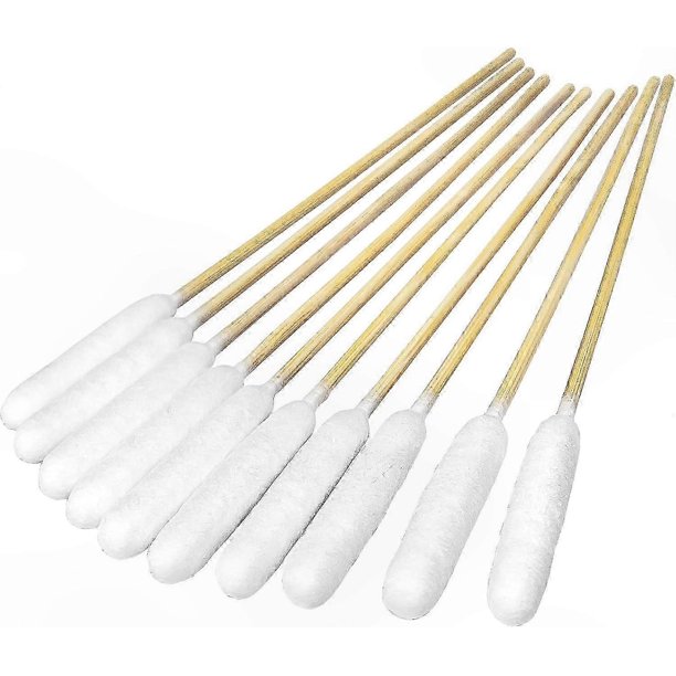 100 Pack Large Cotton Swabs for Pet Ear Cleaning - 6" Soft and Gentle Swabs