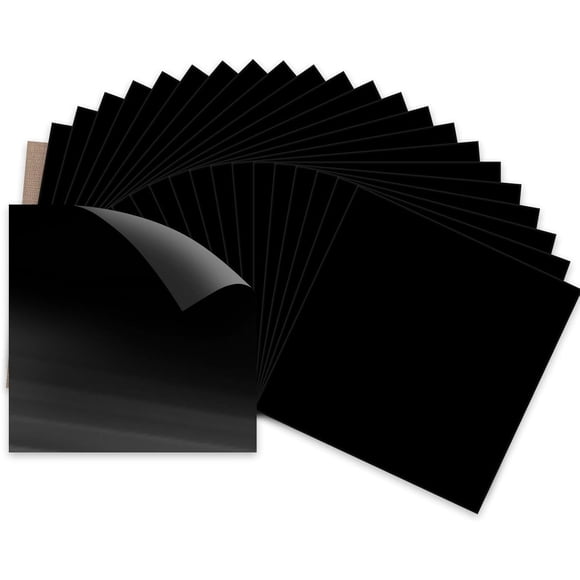 Paquete de vinilos HTV para transferencia de calor HTV HTVRONT, 24 hojas, 30 x 30 cm, color negro