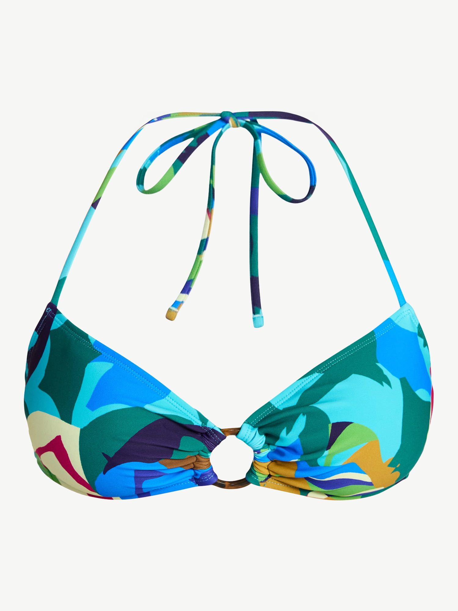 Time and Tru Women's and Women's Plus Size Abstract Print Bandeau Bikini Top, Sizes XS-3X