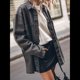 thumbnail image 4 of Chaqueta Vaquera de Gran Tamaño para Mujer, Informal, con Botones, de Larga, Gris Oscuro XL, 4 of 9