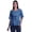 Blue2, variant on Moomaya Printed Round Neck Top For Women Elbow Sleeve Blouse Tunic Formal Wear