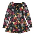 thumbnail image 2 of GUESS Mameluco con estampado floral para mujer, negro, pequeño, 2 of 2