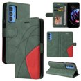 thumbnail image 2 of Compatible Motorola Edge 20 pro/Edge s pro Case, Leather Wallet Case Stand View Magnetic Clasp Book Flip Folio Phone Cover - Green, 2 of 3
