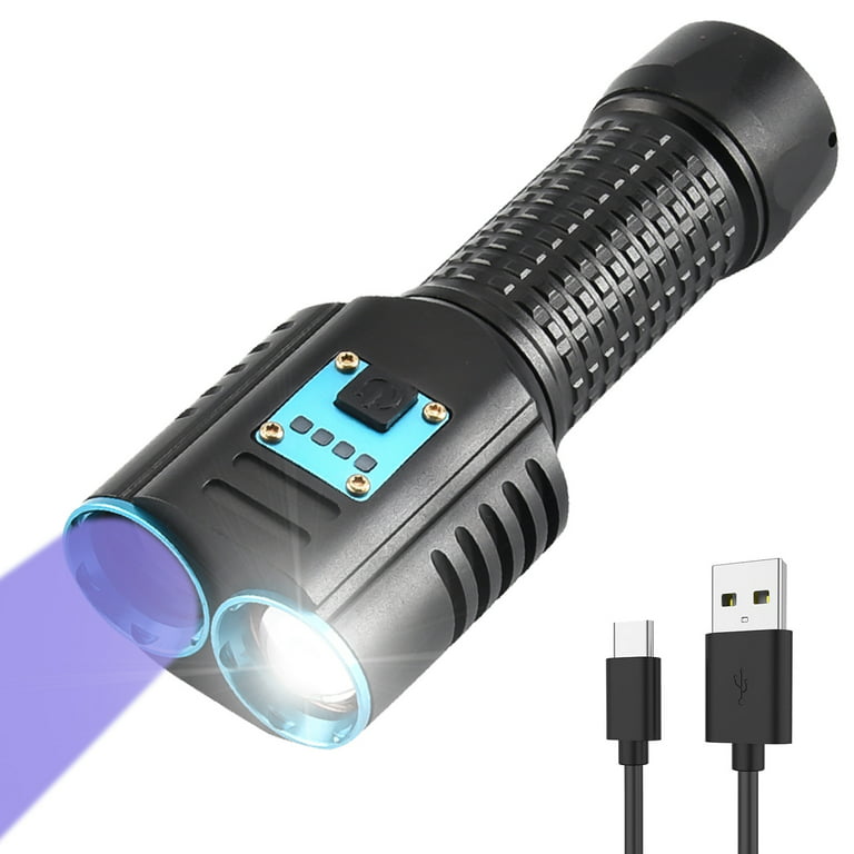 Vastfire 365nm UV Flashlight and White Light 2 in 1 Rechargeable Black  Light Flashlight Pet Urine Detector for Resin Curing, Fishing, Minerals,