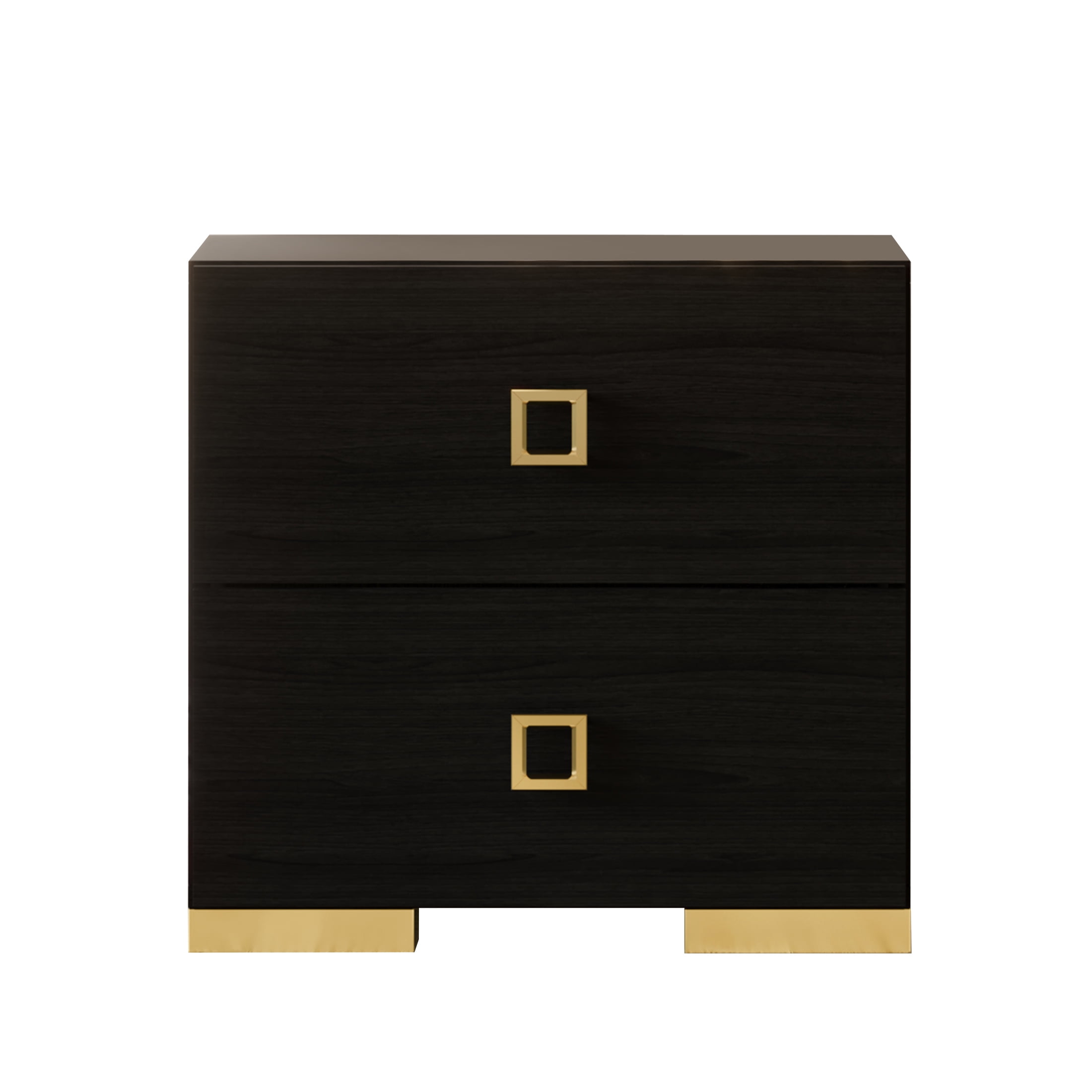Castle Place Elegant Glow 2 Drawer Nightstand, Black