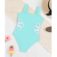 thumbnail image 3 of Niñas Traje de Baño Patchwork Sólido de Natación Pantalones Deportivos, Traje de Baño de Niñas con Pantalones Cortos Ropa de Playa de Verano para Niños, 3 of 4
