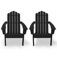 thumbnail image 3 of LuXeo Marina Outdoor Traditional Plastic Adirondack Chair in Black (Set of 2), 3 of 11