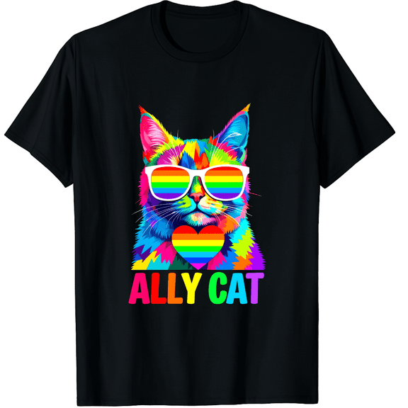 Ally Cat Rainbow Feline Pride LGBTQ Unisex T-Shirt