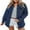 Blue, variant on SHEWIN Women's Denim Jacket Casual Long Sleeve Jean Jacket Boyfriend Distressed Shacket with Pockets