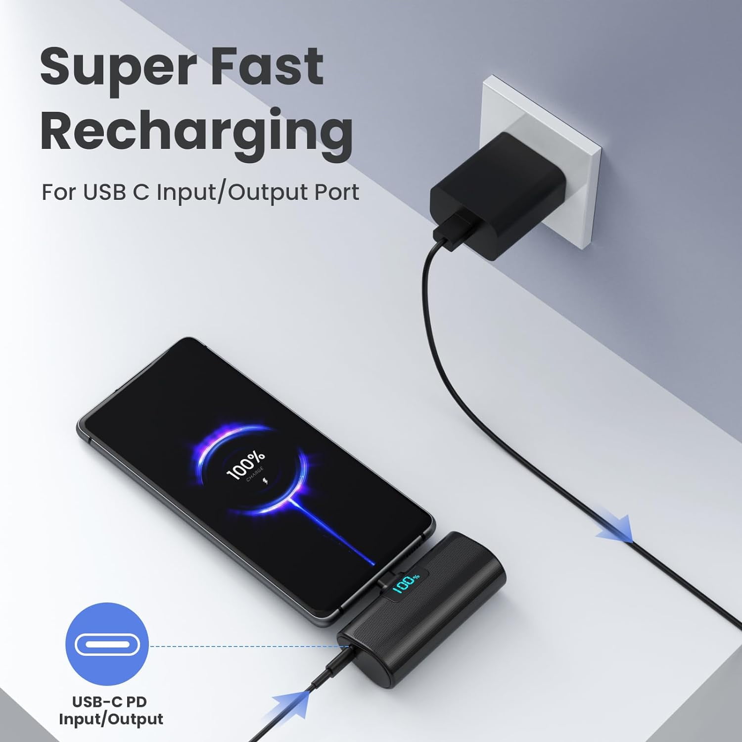 MHAWBL-Mini Portable Charger for iPhone 17/16,Upgraded 5500mAh PD USB C Power Bank,Travel Essentials Pocket Phone Charger Battery Pack for iPhone 17/17 Pro Max/16/16 Pro/15 Series,Samsung Galaxy Andr