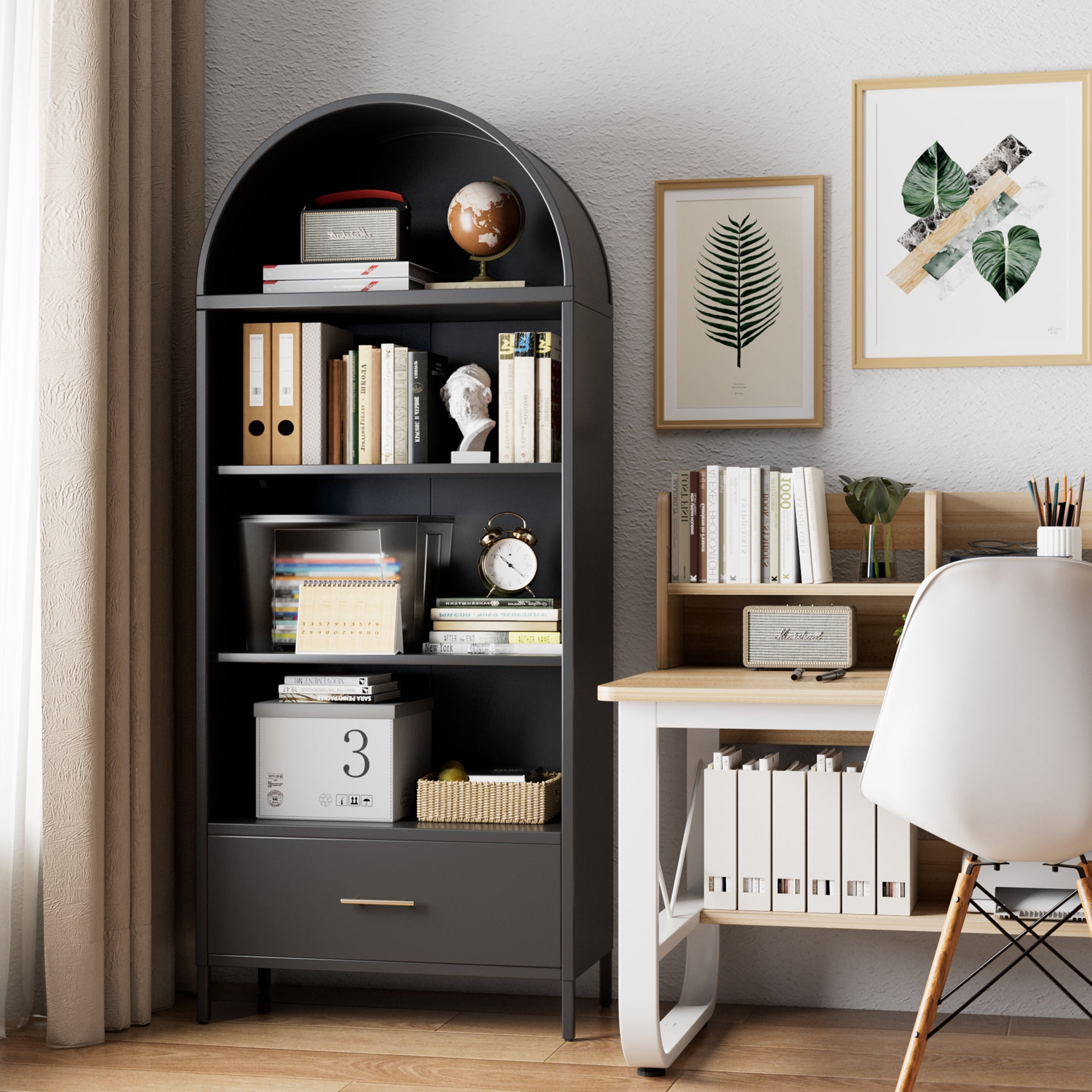 Supeer 73" Arched Storage Display Cabinet，Assembly Required