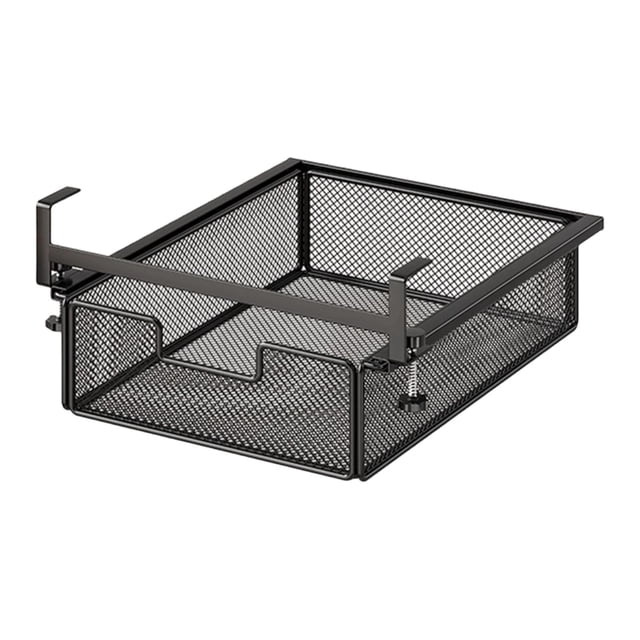 Elodie Under Desk Drawer Basket Container Large Capacity Desk Accessories Organizer Black S