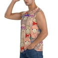 thumbnail image 3 of Lsque Cute Lamas Print Men's Cotton Blend Sleeveless Muscle Shirts (S-3XL)- Moisture Wicking, Odor Protection, UPF 30+,3X-Large, 3 of 8