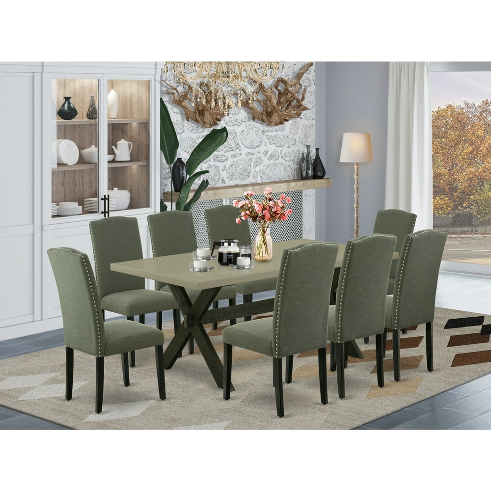 East West Furniture X697EN1209 9Piece Dining Room Set 8 Parson