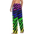 thumbnail image 6 of Men's Pajama Pants with Pockets Sleepwear Lounge Pants Stretch Casual Rainbow Zebra Print 13, 6 of 7