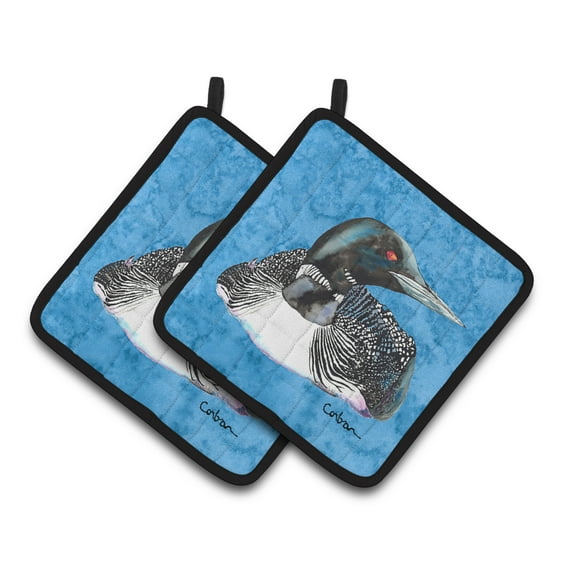 Carolines Treasures 8717PTHD Loon Pair of Pot Holders , 7.5HX7.5W, multicolor