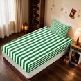 thumbnail image 5 of Manfei Stripe Twin Sheets Holiday Bedding 3pcs (1 Flat Sheet, 1 Fitted Sheet and 1 Pillowcase), 5 of 6