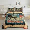 thumbnail image 2 of Erosebridal Family Theater Bedding Sets with Comforter, Retro Cinema Duvet Insert, Film Movie Reversible Bedding Comforter Set, Super Cozy Bedroom Decorative, 2pcs, 2 of 8