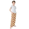 thumbnail image 4 of FORMRS Kids Pajama Pants with Pockets Size 6-8Y Boys Lounge Sleep Bottoms, Rusty Orange Plaid, 4 of 8