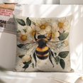 thumbnail image 6 of bee flowers leaves linen throw pillowcase decoration pillowcase gifting preferred 18x18 inch cushion cover 2 sets sofa pillowcase sofa bedroom living room car, 6 of 8