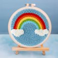thumbnail image 1 of DIY Embroidery Material Kit Poke Embroidery Set Handmade Gift Decorative C-ross Stitch Rubbing with Hoops Circle R-ing Set Starter Kit(Includes pen and stand), 1 of 7