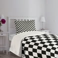 thumbnail image 5 of Ambesonne Checkers Game Quilted Bedspread Set 2 Pcs, Classic Game Board, Twin Size, Black White, 5 of 6