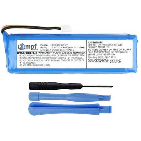 6000mAh AEC982999-2P Battery for JBL Charge Portable Bluetooth Speaker price history on PriceWatchPro