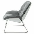 thumbnail image 3 of Benzara BM190868 Polyester Upholstered Accent Chair with Plastic Shell & Frame - Gray & White - 27 x 31 x 33 in., 3 of 5