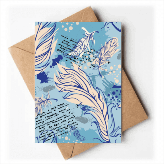 Feather Water Ocean Dot Letter Greeting Cards You are Invited Invitations
