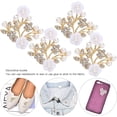 thumbnail image 2 of ZOUSSIQI 4Pcs Rhinestone Buckle, Hollow Crystal Flower Shape Buckle, Color Crystal Buckle for Wedding Party Prom Women Shoe Clips Buckles Decorations Accessories (3.8 * 4.4cm Pearl Flower CA919-18314, 2 of 9