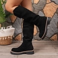 thumbnail image 4 of Knee High Boots for Women Wide Calf Chunky Block Heel Long Boot Round Toe Side Zipper Riding Fashion Motorcycle Boot Comfortable Low Heel Casual Vintage Fall Tall Platform Boots Shoes, 4 of 8
