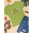 thumbnail image 3 of Daisies, Sun And Moon Art T-Shirt Women -Image by Shutterstock, Female Large, 3 of 4