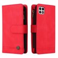 thumbnail image 3 of Case for Samsung Galaxy A22 5G Cover Zipper Pocket Wallet Case Magnetic Protective - Red, 3 of 5