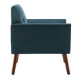 thumbnail image 6 of Convenience Concepts Take a Seat Andy Mid Century Modern Accent Lounge Armchair, Dark Blue Fabric/Espresso, 6 of 10